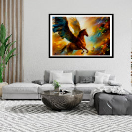 Poster Cavalo Pegasus voando lindas cores
