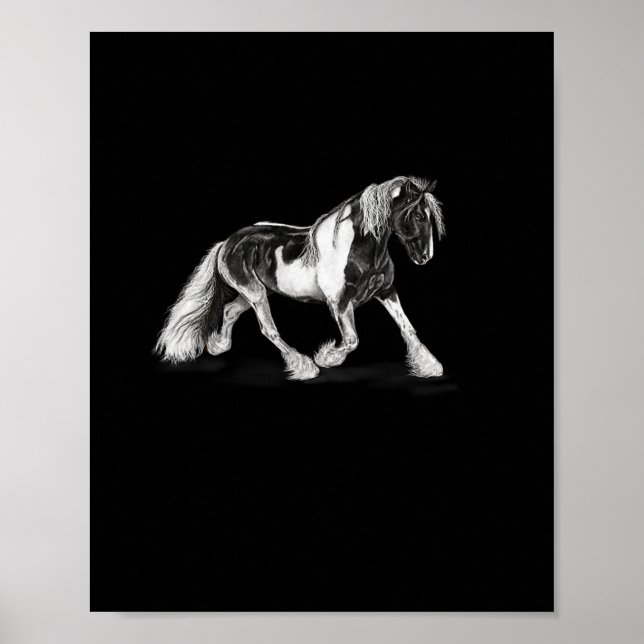 Poster Cavalo Pintado Andando Equestre (Frente)