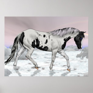 Pôster Cavalo Pintado Paisagem Mística Nublada