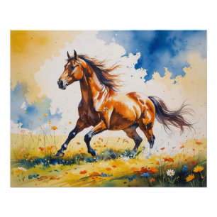 Pôster Cavalo - Poster brilhante   Wall Art
