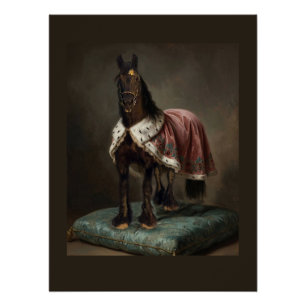 Pôster Cavalo Preto Frísio - Cartaz