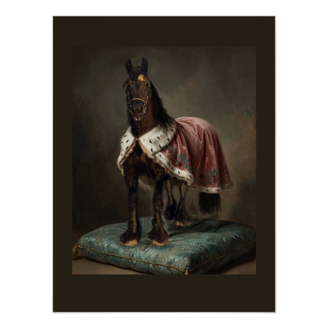 Pôster Cavalo Preto Frísio - Cartaz (Frente)