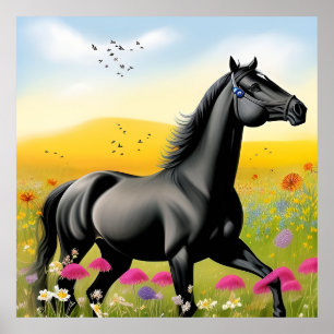 Poster Cavalo Preto Majestoso