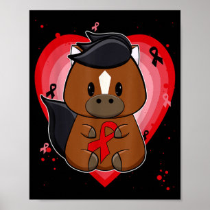 Poster Cavalo Puro-Sangue Com Fita Consciente da Doença C