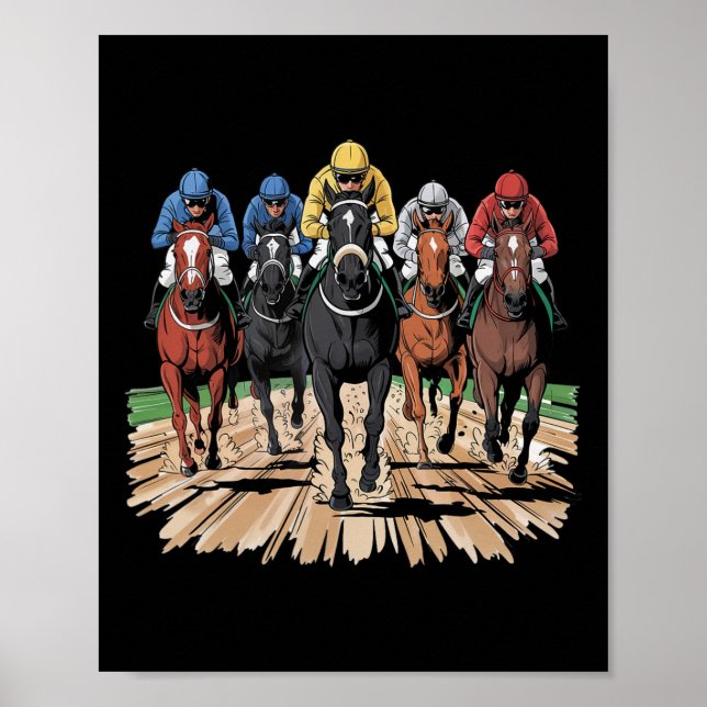 Poster Cavalo Racing Jockey Der (Frente)