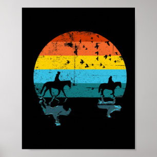 Poster Cavalo Retro Vintage Na Floresta - Horseback Ridi