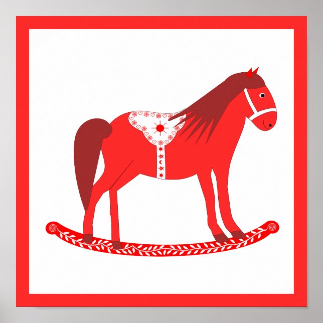 Poster Cavalo Rocco de Natal escandinavo (Frente)