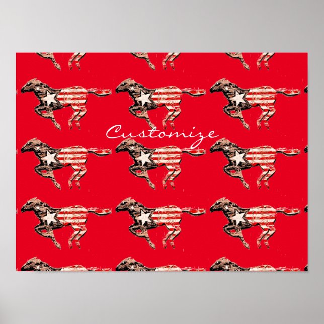 Poster Cavalo Sinalizador Americano Executando Thunder_Co (Frente)