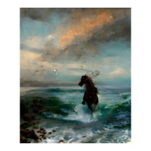 Cavalo solto no mar Impressionismo