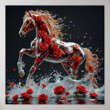 🌹 Cavalo Transparente Dentro da Rosa Fantasia Son
