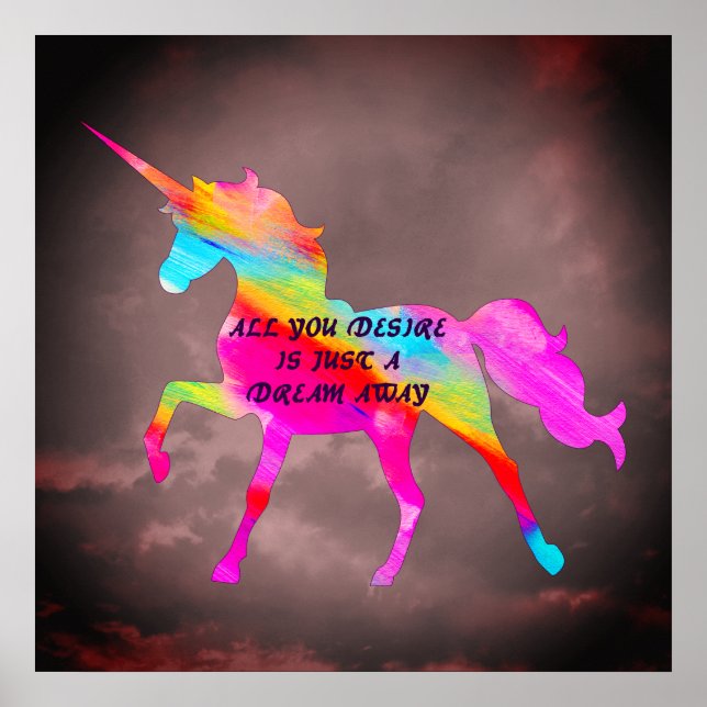 Poster Cavalo Unicórnio Sonho (Frente)