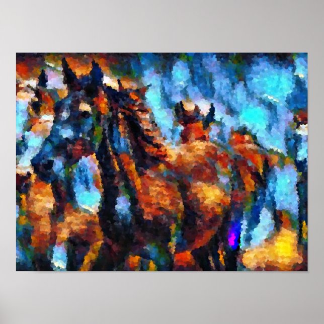 Poster cavalos abstrato  (Frente)