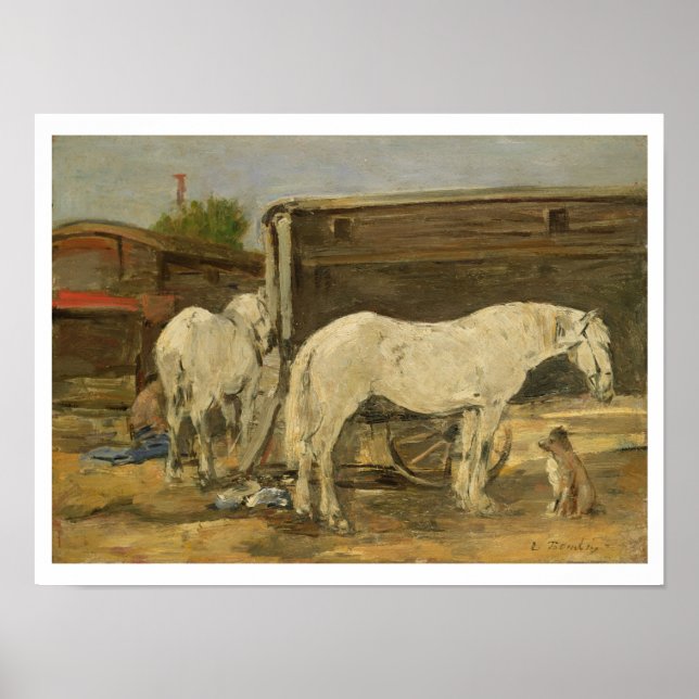 Poster Cavalos ciganos, c.1885-90 (óleo na canvas) (Frente)