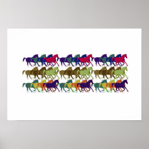 Pôster cavalos coloridos