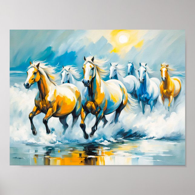 Poster Cavalos De Castanheiro Que Atravessam O Mar Negro (Frente)