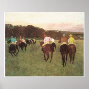 Pôster Cavalos de corrida em Longchamp, C. 1873-75 -