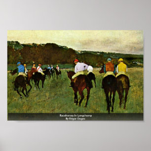 Pôster Cavalos de corrida em Longchamp por Edgar Degas
