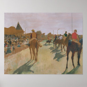 Pôster Cavalos de raça de Edgar Degas   na frente dos