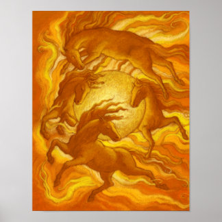 Pôster Cavalos do Sol