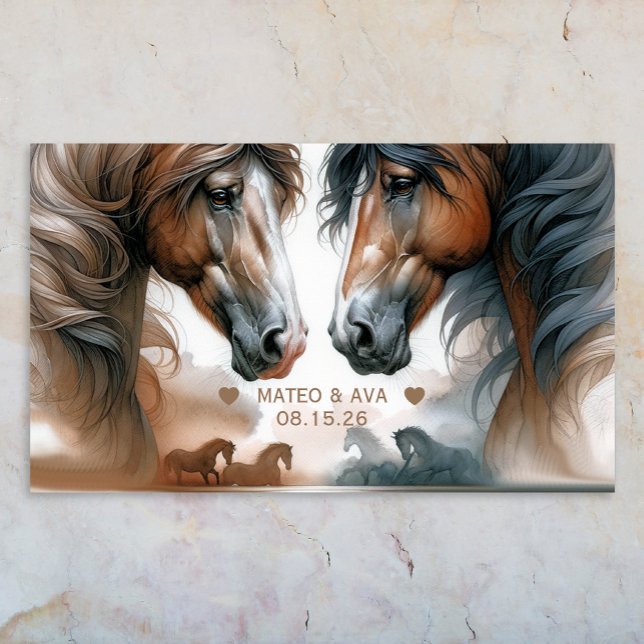 Poster Cavalos Especiais Casamento Marrom (Criador carregado)