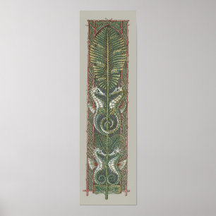 Poster Cavalos-marinhos e algas marinhas, Vintage Art Nou