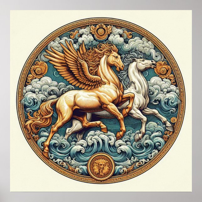 Poster "Cavalos Místicos Lindos" 32 (Frente)