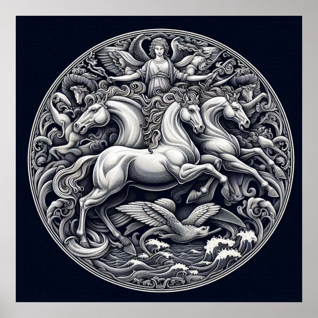 Poster "Cavalos místicos lindos" 35 (Frente)