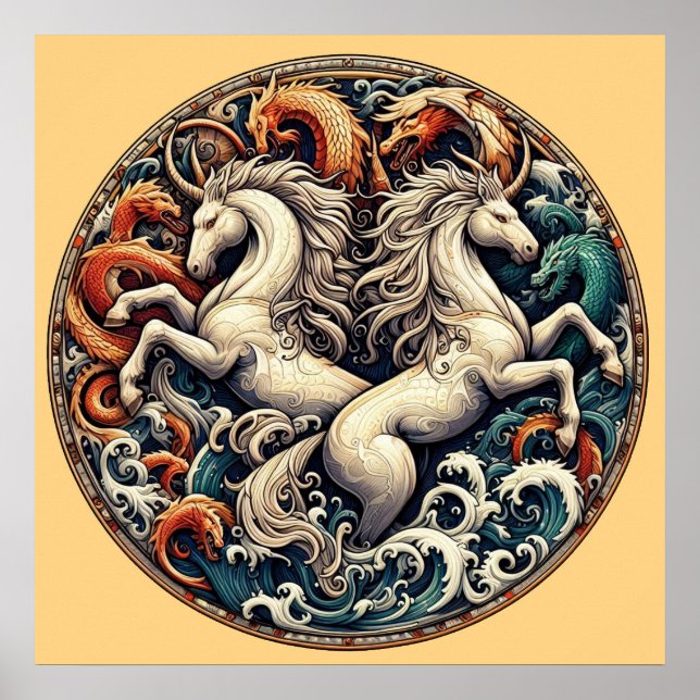 Poster "Cavalos Místicos Lindos" 47 V2 (Frente)