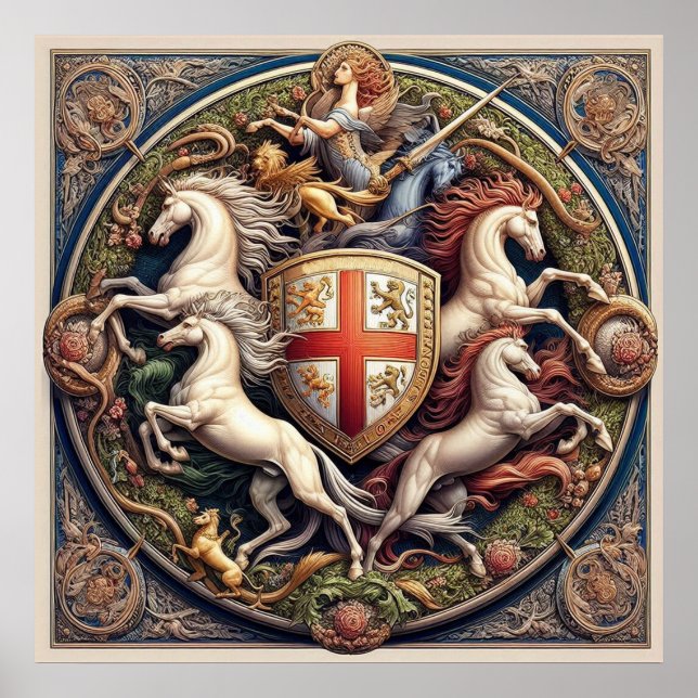 Poster "Cavalos místicos lindos" Inglaterra 36 (Frente)