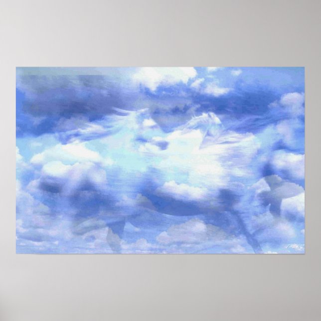 Pôster Cavalos-nuvens (Frente)