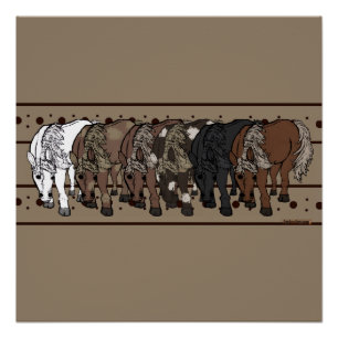 Pôster Cavalos por figdewdrop Cartaz