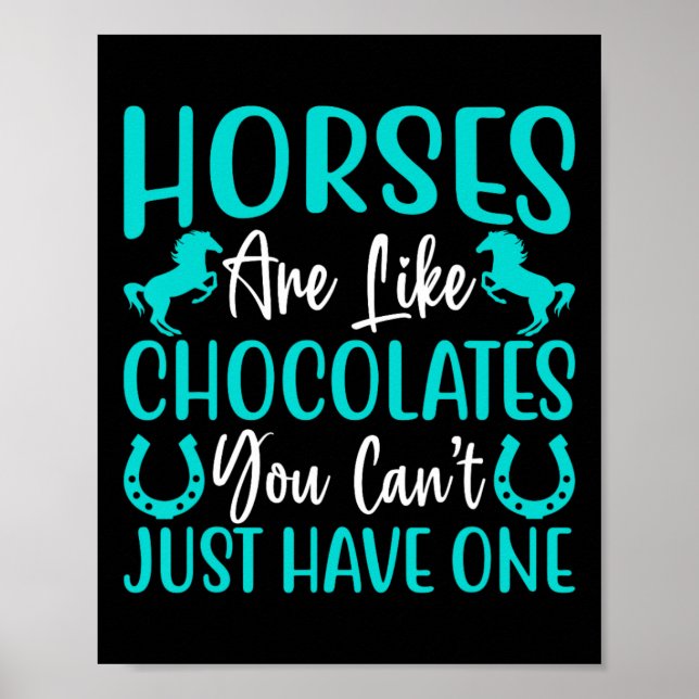 Poster Cavalos São Como Chocolates - Equestrianos Cavalos (Frente)