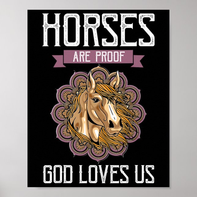 Poster Cavalos são prova de que Deus nos ama - Equestrian (Frente)