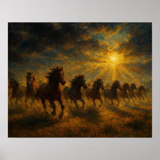 Poster Cavalos Selvagens Correndo (Frente)