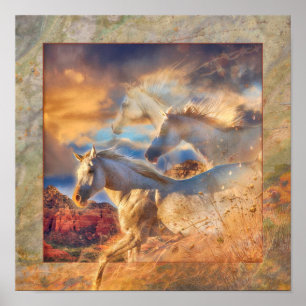Poster Cavalos selvagens espíritos "TRINITY"