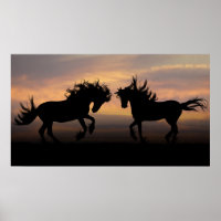 Cavalos selvagens Silhouette