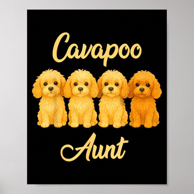 Poster Cavao Aunt Cute Dog Lover Gift Funny Women Puppy O (Frente)