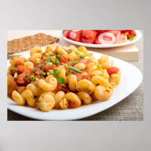 Pôster Cavatappi cozinhado da massa com molho dos