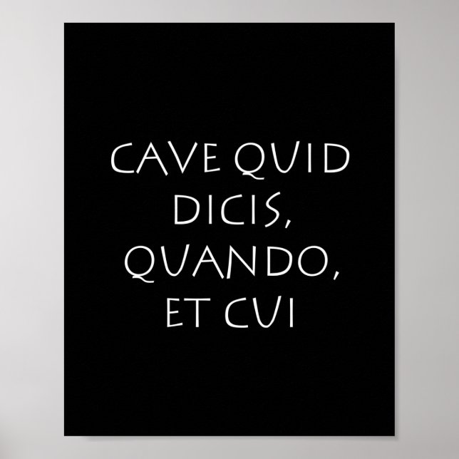 Poster Cave quid dicis quando e cui (Frente)