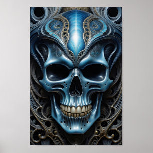 Poster Caveira alienígena - 005 - Visão Noturna - Arte Fa