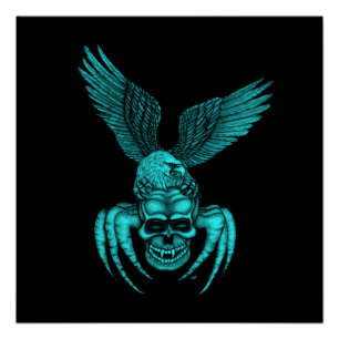 Pôster Caveira-aranha com águia