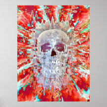 Caveira Colorida Arte Pop Psicodélica Arte Surreal