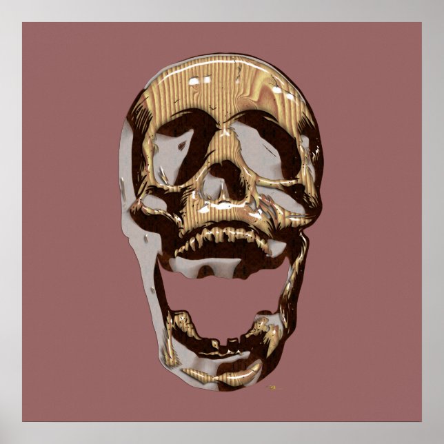 Pôster Caveira de Madeira (Frente)