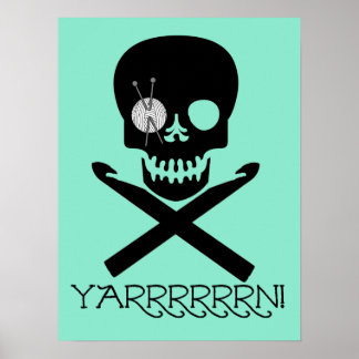 Poster Caveira e anzóis