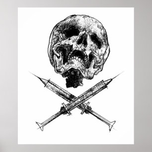 Poster Caveira e Seringas