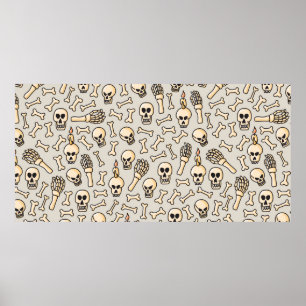 Poster Caveira, esqueleto e estrutura óssea sem soldadur