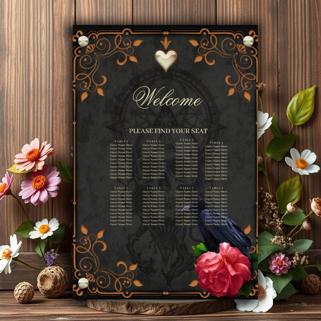 Poster Caveira Gótica e Raven. (Criador carregado)