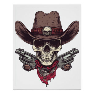 Pôster Caveira no Velho Oeste