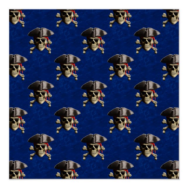 Pôster Caveira Pirata E Chapéu (Frente)