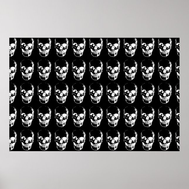 Poster Caveira - Preto e Branco (Frente)